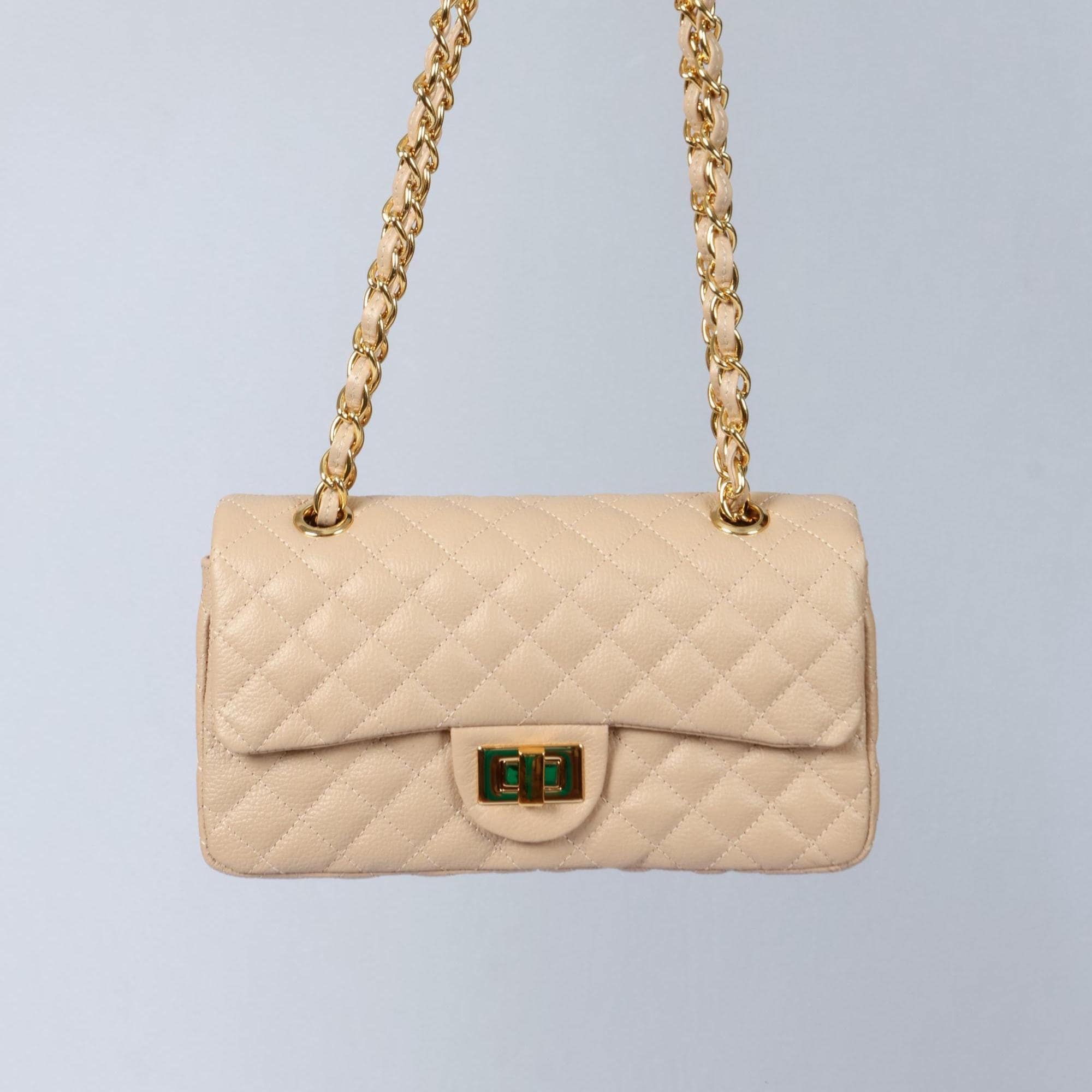 Brazilian Genuine Leather Bag – Elegant Quilted Crossbody with Timeless Parisian Style