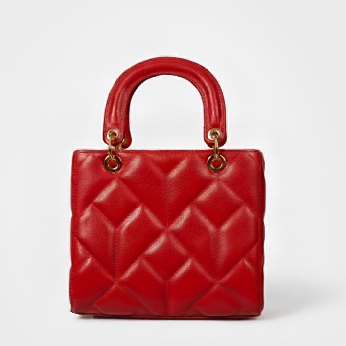 Red Exclusive Brazilian genuine leather tote/hand bag Sofia - Katie Leather