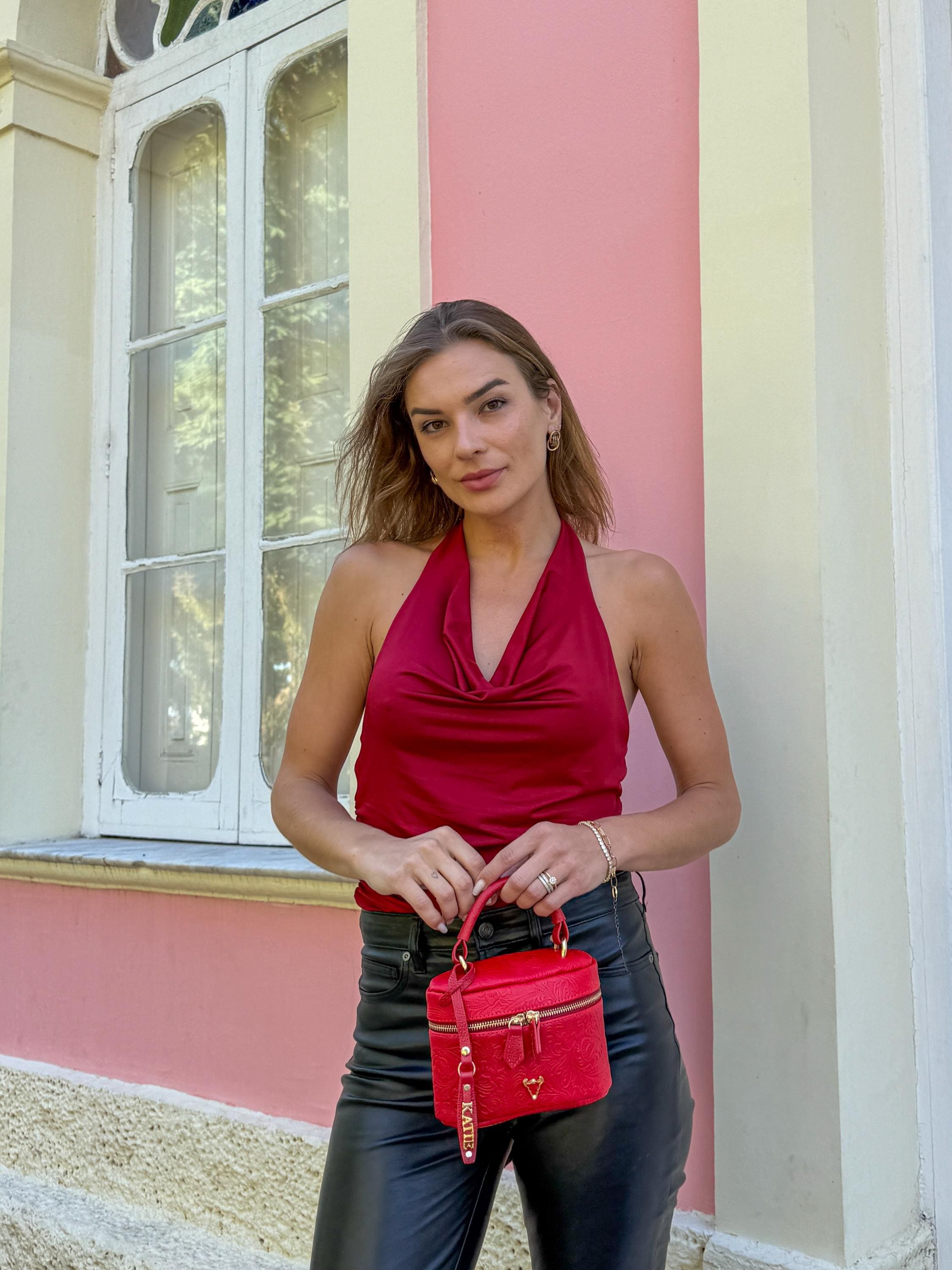 Kora Genuine Leather Bag with Embossed Floral Design | Exclusive Statement Purse