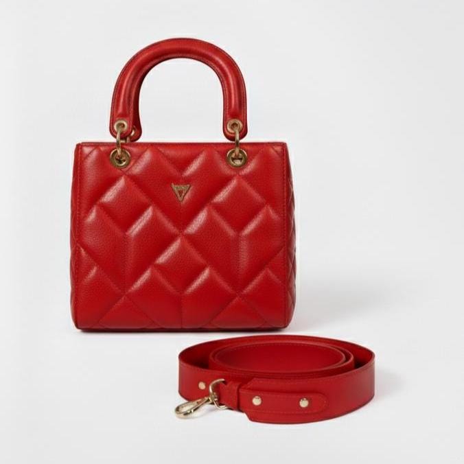 Red Exclusive Brazilian genuine leather tote/hand bag Sofia - Katie Leather