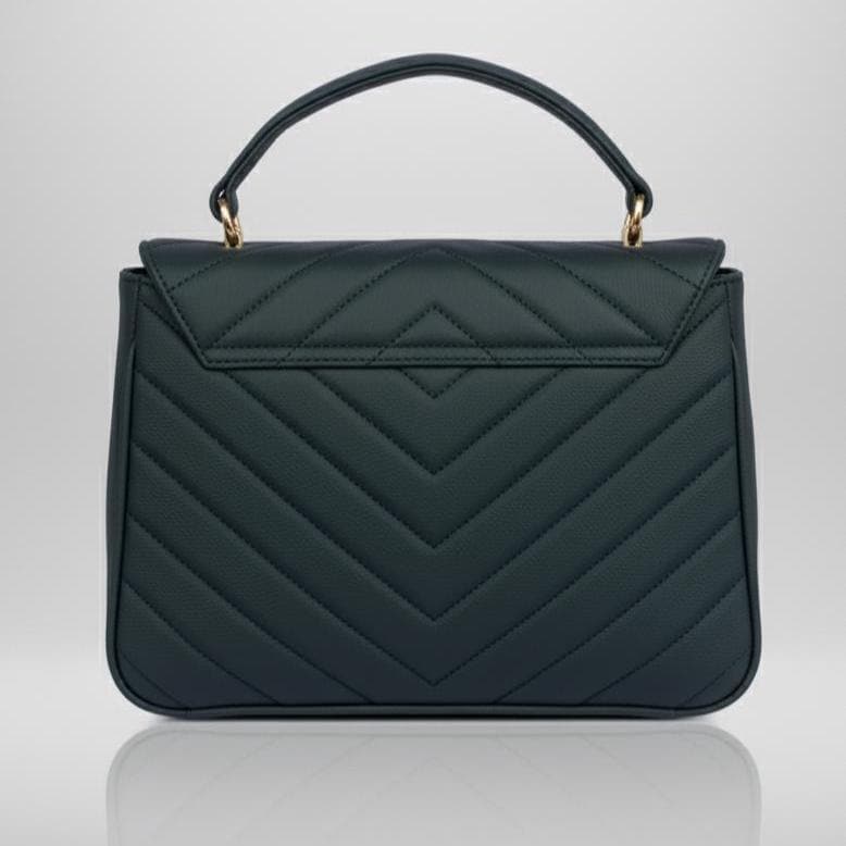 Luxury hand/tote bag Brazilian genuine leather Priscila black - Katie Leather