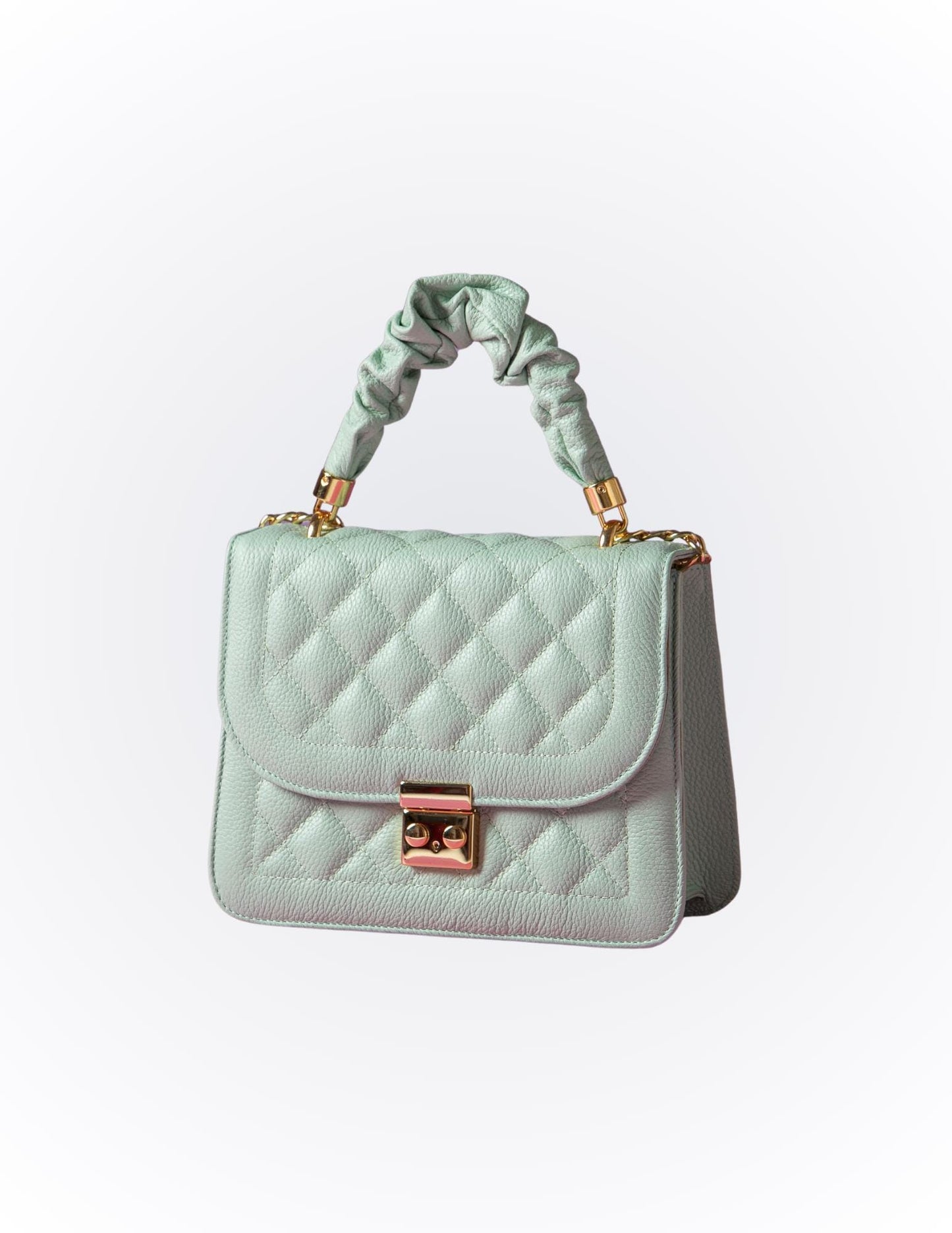 Quilted Brazilian Leather Shoulder Bag – Chain Strap, Antonella Style