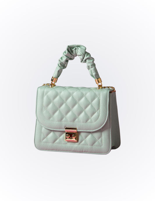 Quilted Brazilian Leather Shoulder Bag – Chain Strap, Antonella Style