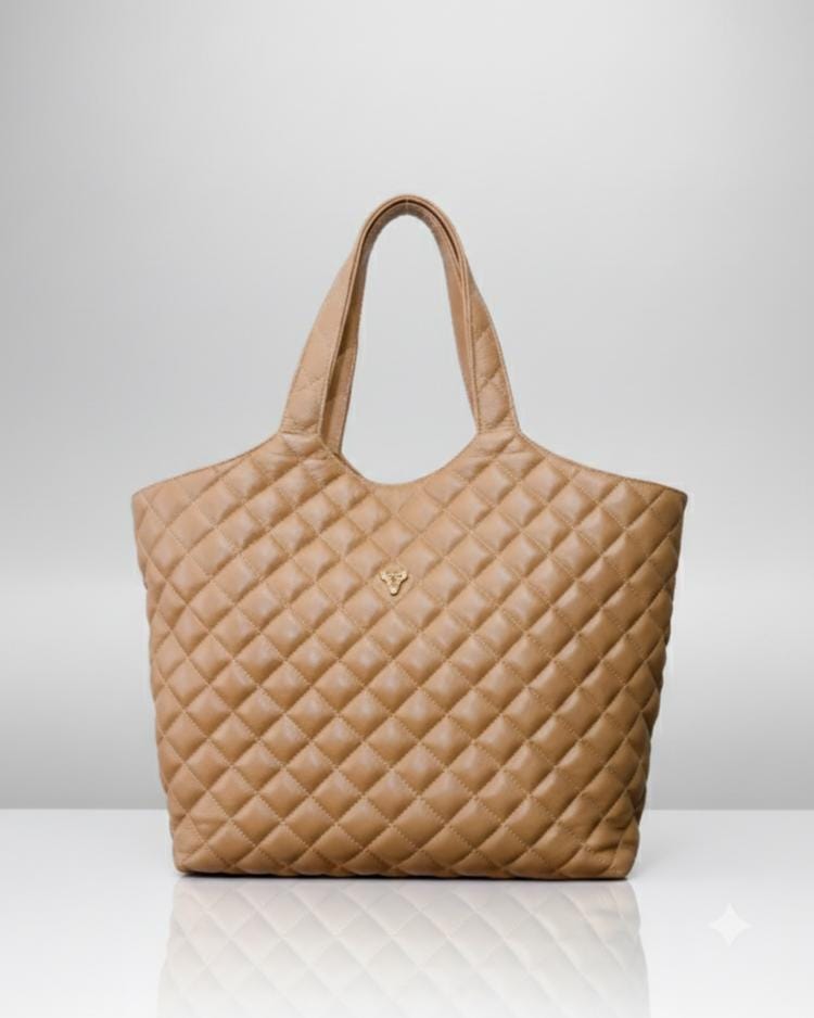Renata Large Quilted Leather Tote with Removable Pouch