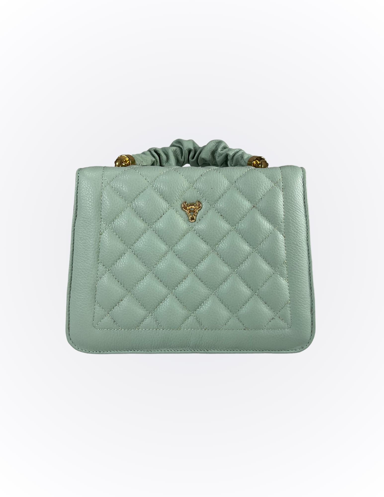 Quilted Brazilian Leather Shoulder Bag – Chain Strap, Antonella Style