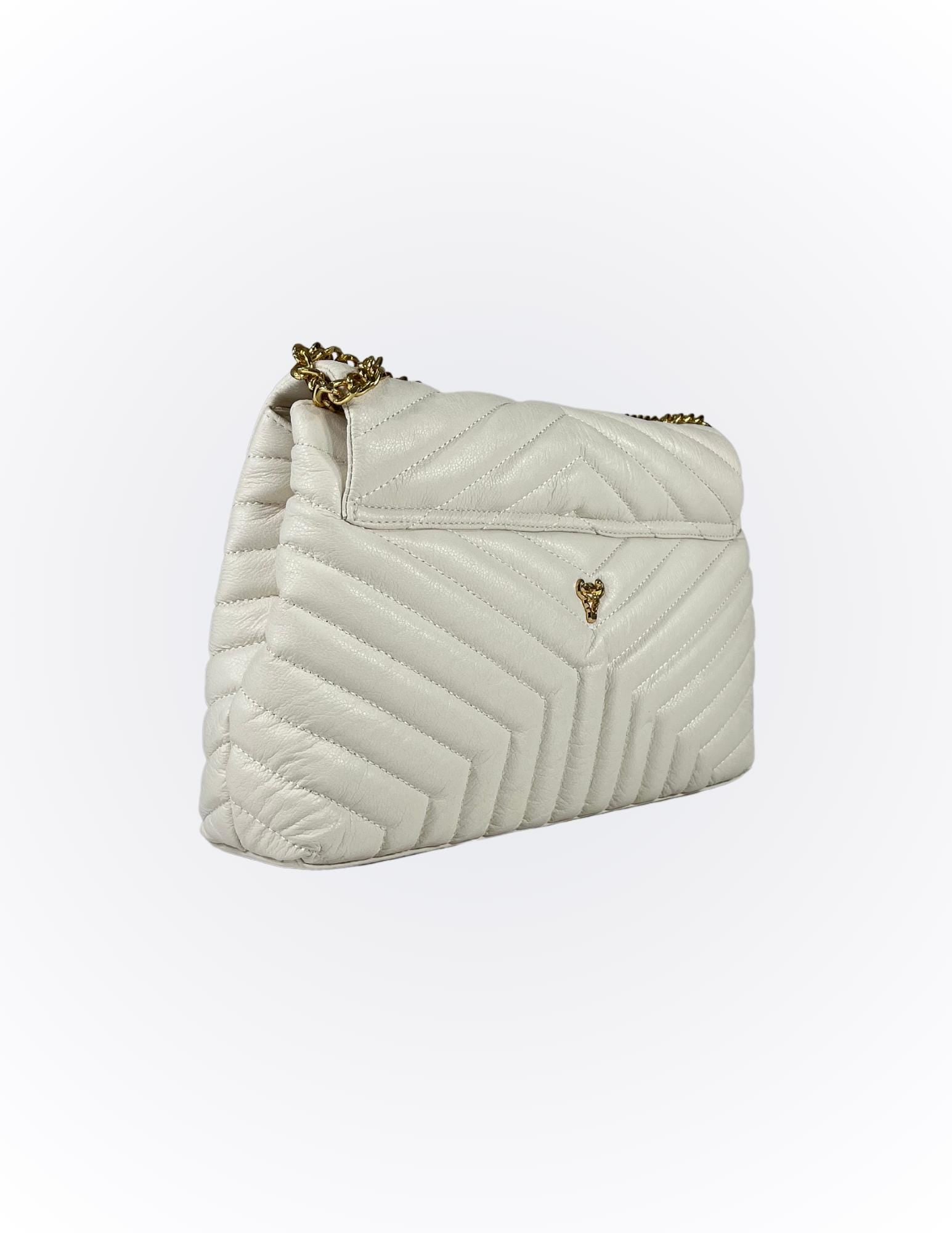 Off-White Elegant genuine Brazilian Leather handbag Vera - Katie Leather