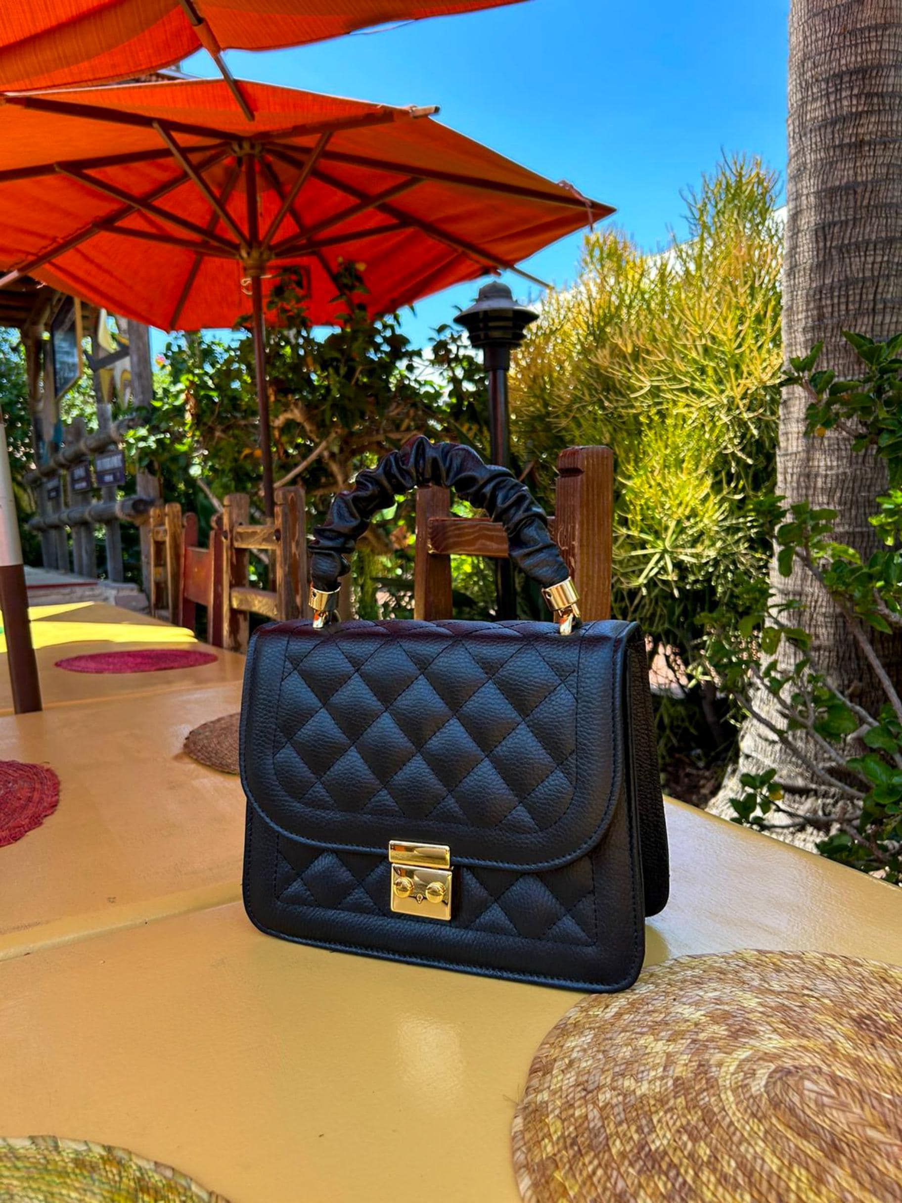 Antonella Brazilian Leather Handbag - Quilted Shoulder Bag