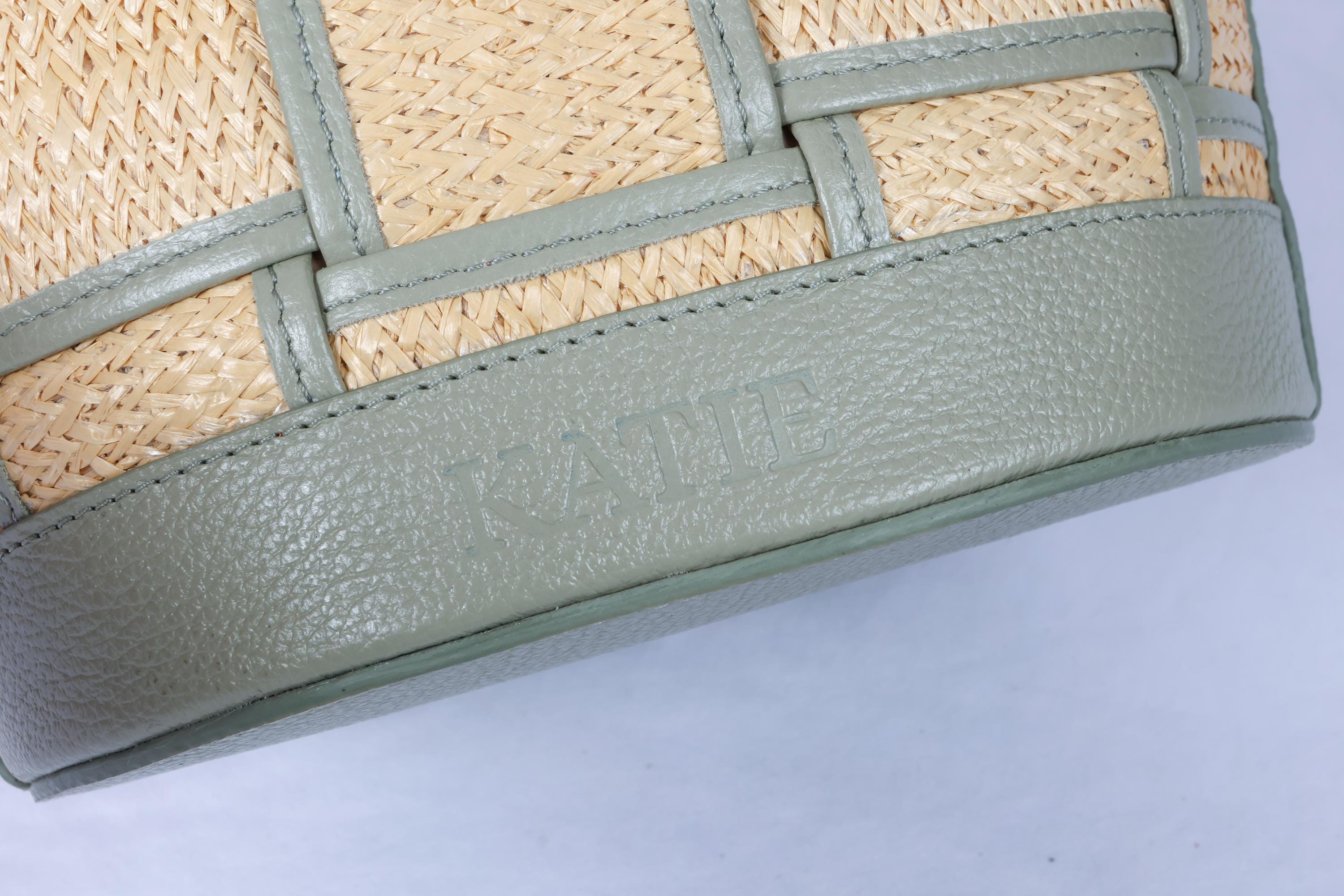 Genuine Leather & Straw Malibu Bag, Elegant Beach Handbag