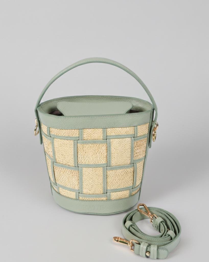 Genuine Leather & Straw Malibu Bag, Elegant Beach Handbag