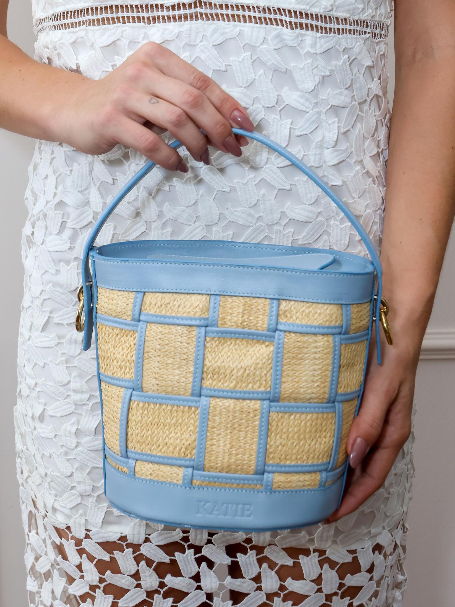 Genuine Leather and Straw Malibu Bag, Elegant Beach Handbag