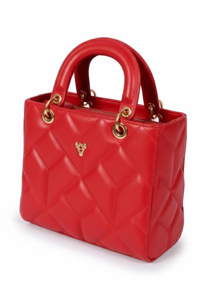Red Exclusive Brazilian genuine leather tote/hand bag Sofia - Katie Leather
