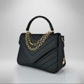 Luxury hand/tote bag Brazilian genuine leather Priscila black - Katie Leather