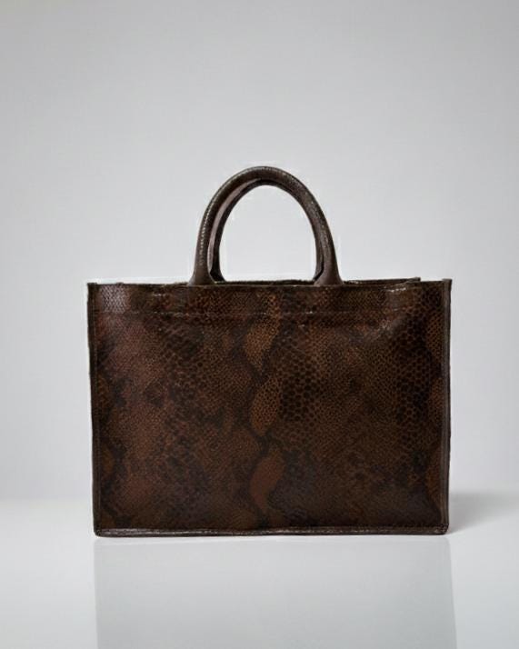 Gaia Animal Print Leather Tote Bag | Spacious Structured Design | Everyday Elegant Statement Bag