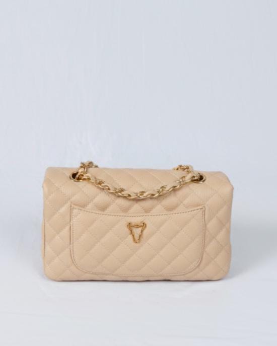 Brazilian Genuine Leather Bag – Elegant Quilted Crossbody with Timeless Parisian Style