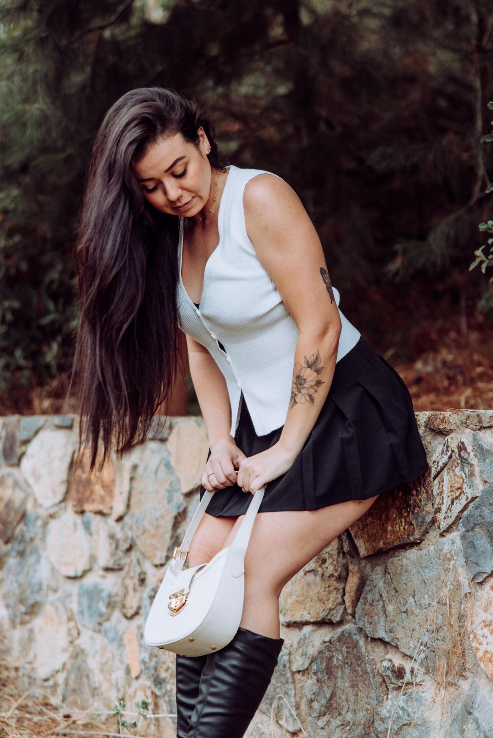 Athena Off-white Baguette in Genuine Leather | Elegant Structured Shoulder Bag | Luxury Brazilian Leather Purse