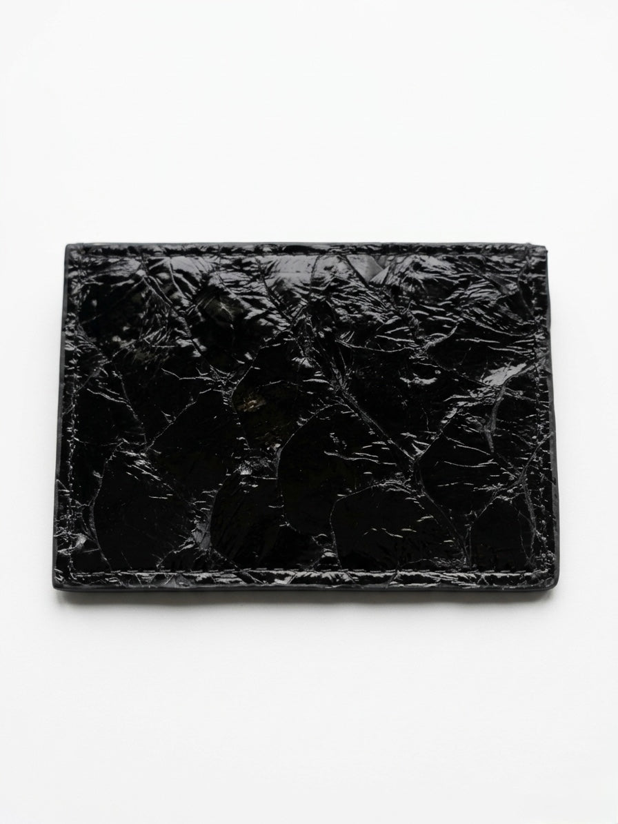 Pirarucu Leather Card Holder - Black