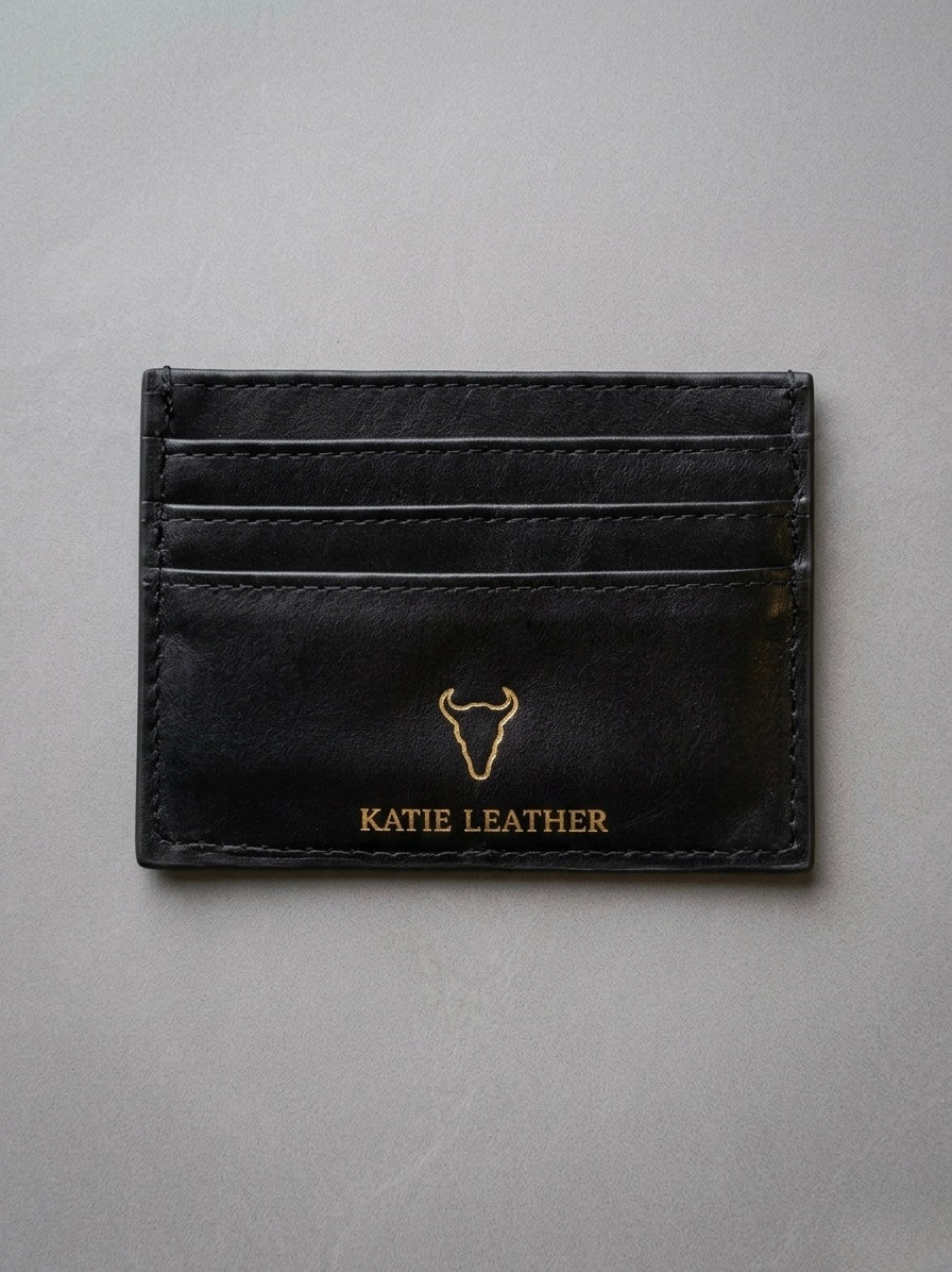 Pirarucu Leather Card Holder - Black