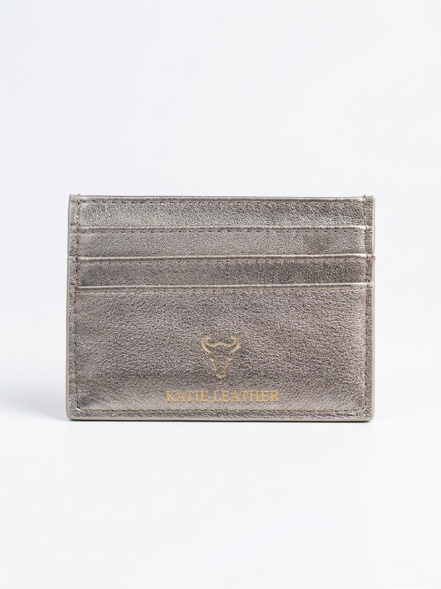 Pirarucu Leather Card Holder - Bronze