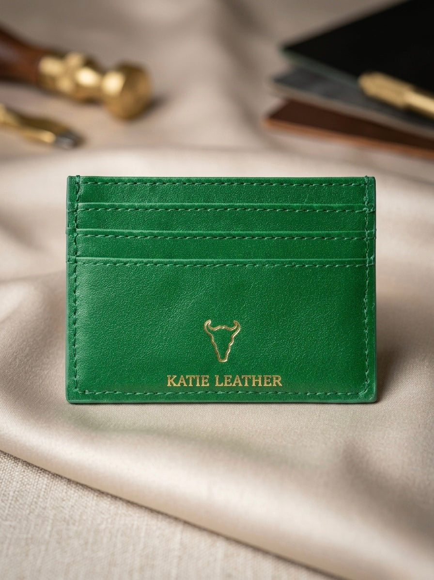 Pirarucu Leather Card Holder - Green