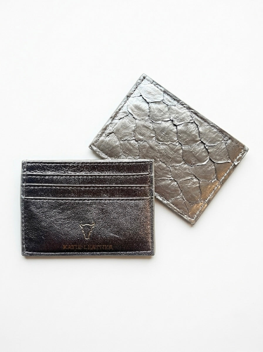 Pirarucu Leather Card Holder - Green