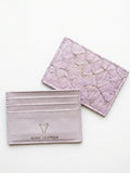 Pirarucu Leather Card Holder - Pink