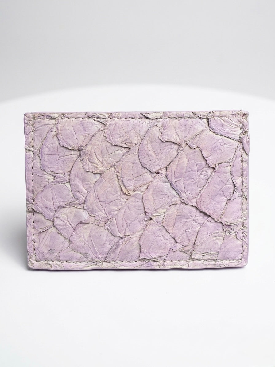 Pirarucu Leather Card Holder - Pink
