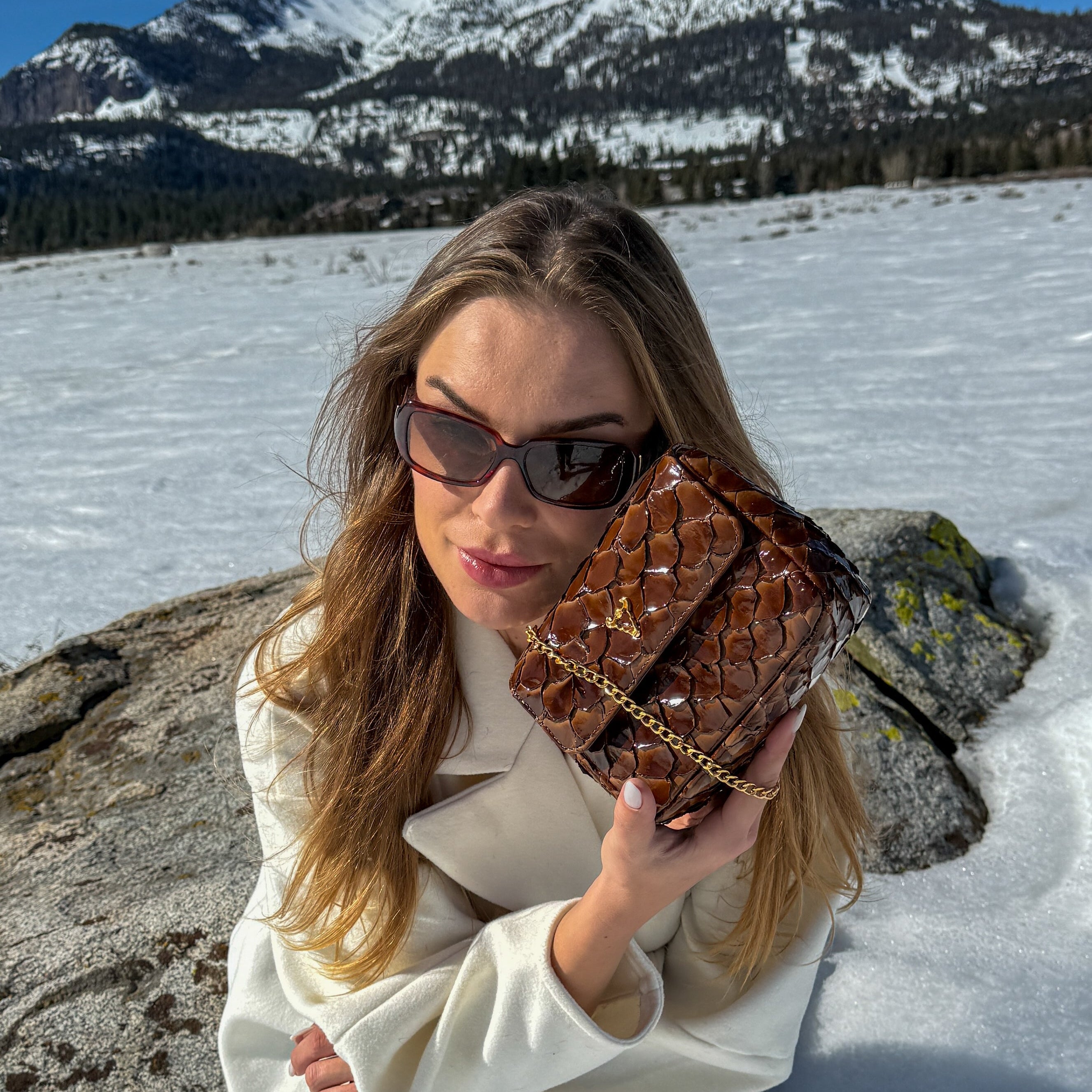 Aurora – Brown Limited Edition Pirarucu Chain Bag