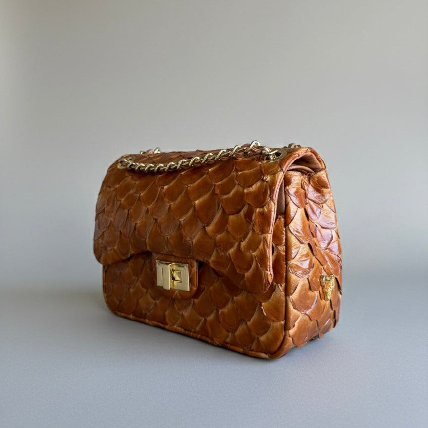 Celine – Whiskey Classic Pirarucu Leather Bag