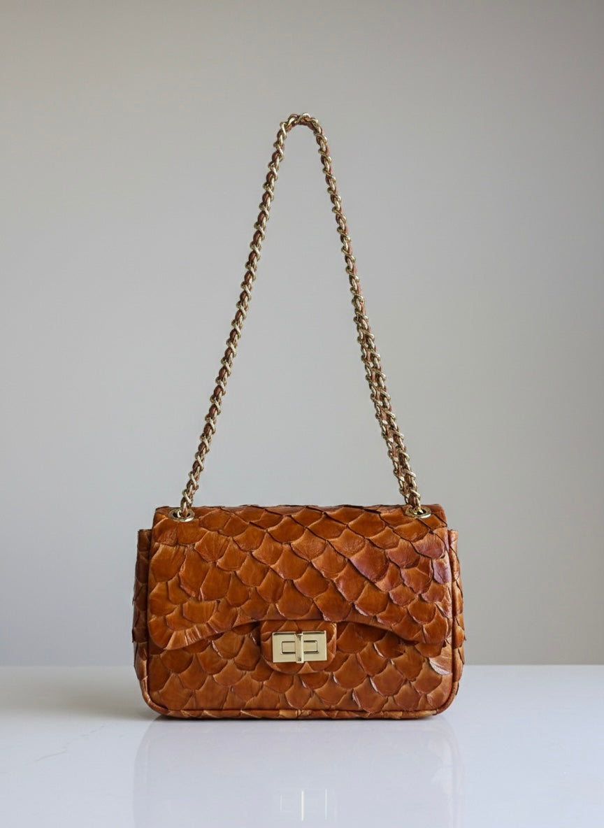 Celine – Whiskey Classic Pirarucu Leather Bag