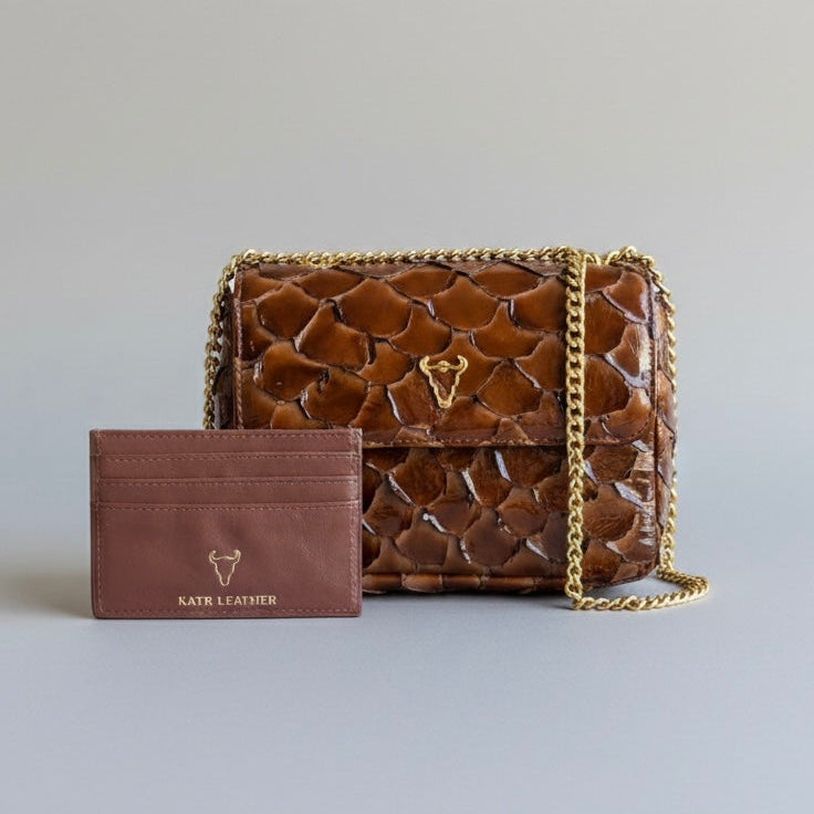 Aurora – Brown Limited Edition Pirarucu Chain Bag