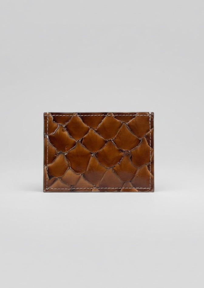 Pirarucu Leather Card Holder - Brown