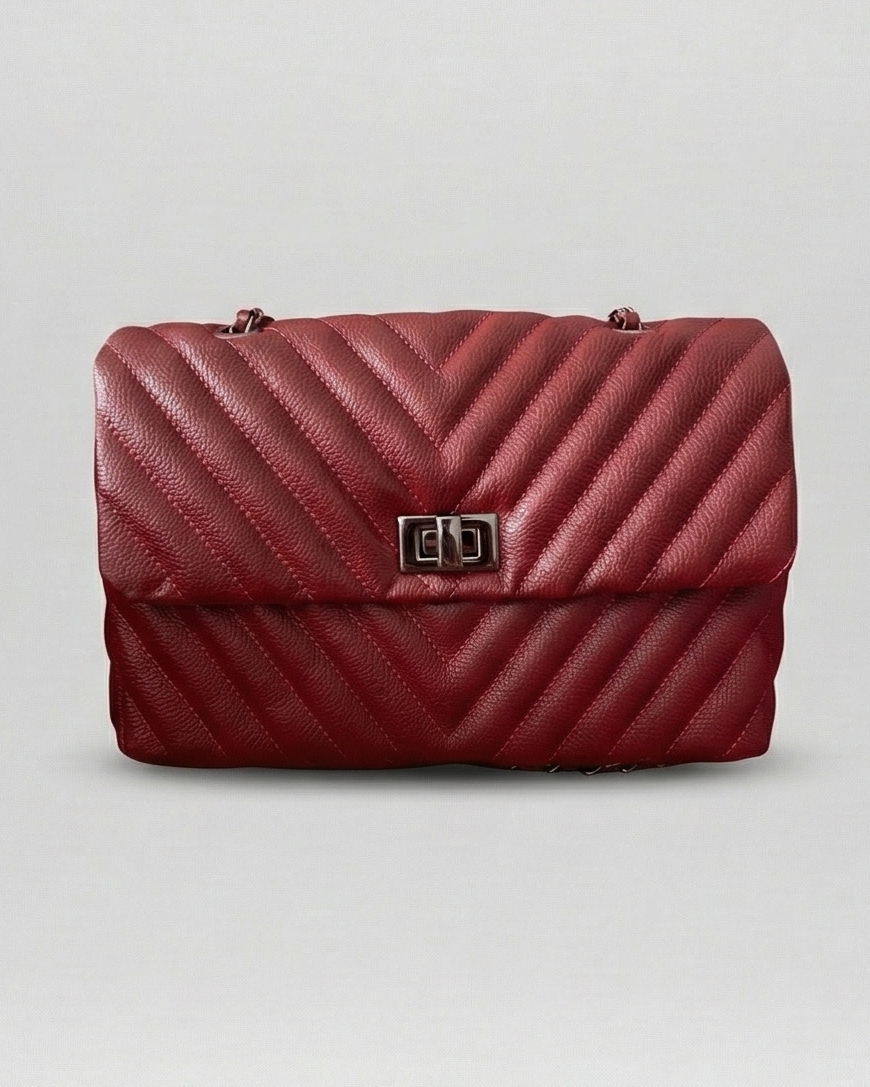 Luxury genuine Brazilian leather hand/shoulder purse Isabel black and gold - Katie Leather