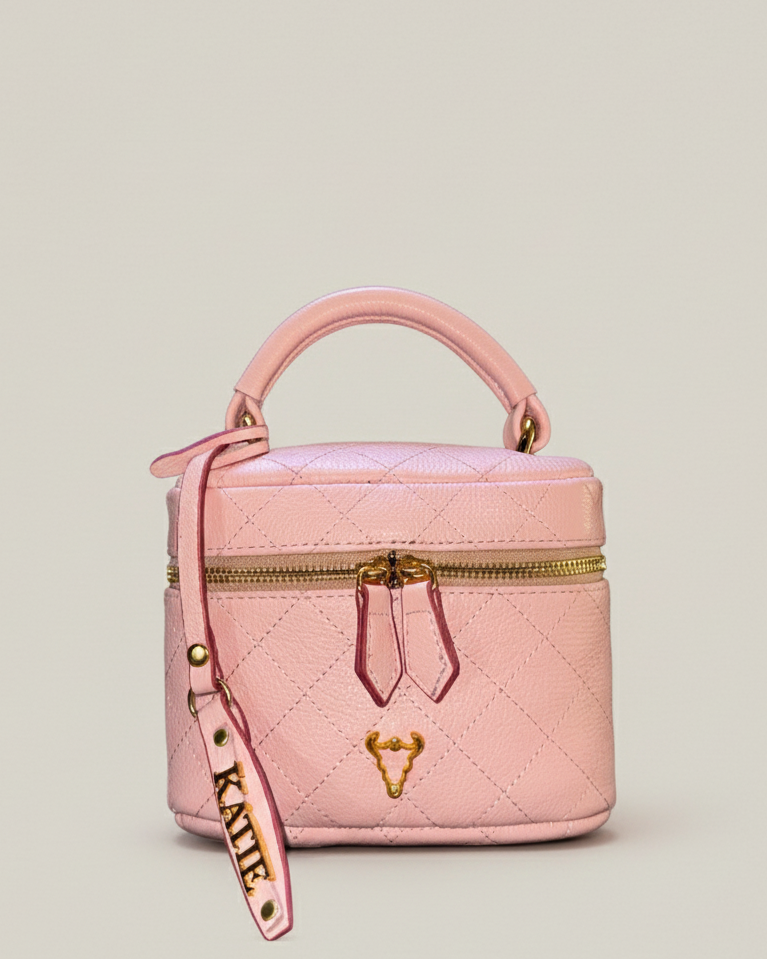 blue Matelassé Quilted Leather Handbag | Classic Structured Bag | Elegant Chain Strap Purse