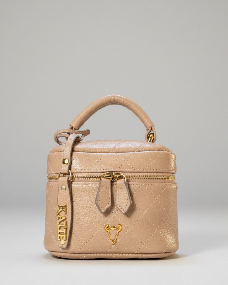 blue Matelassé Quilted Leather Handbag | Classic Structured Bag | Elegant Chain Strap Purse