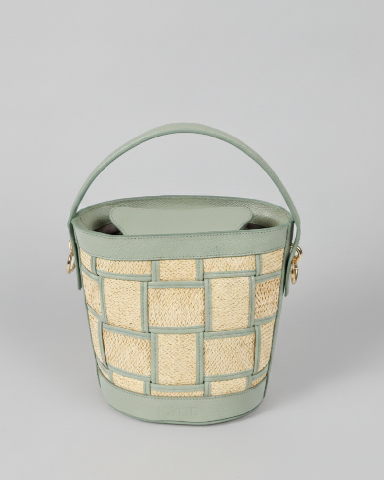 Genuine Leather and Straw Malibu Bag, Elegant Beach Handbag