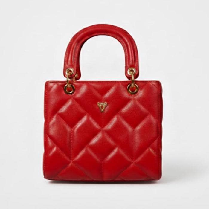 Red Exclusive Brazilian genuine leather tote/hand bag Sofia - Katie Leather