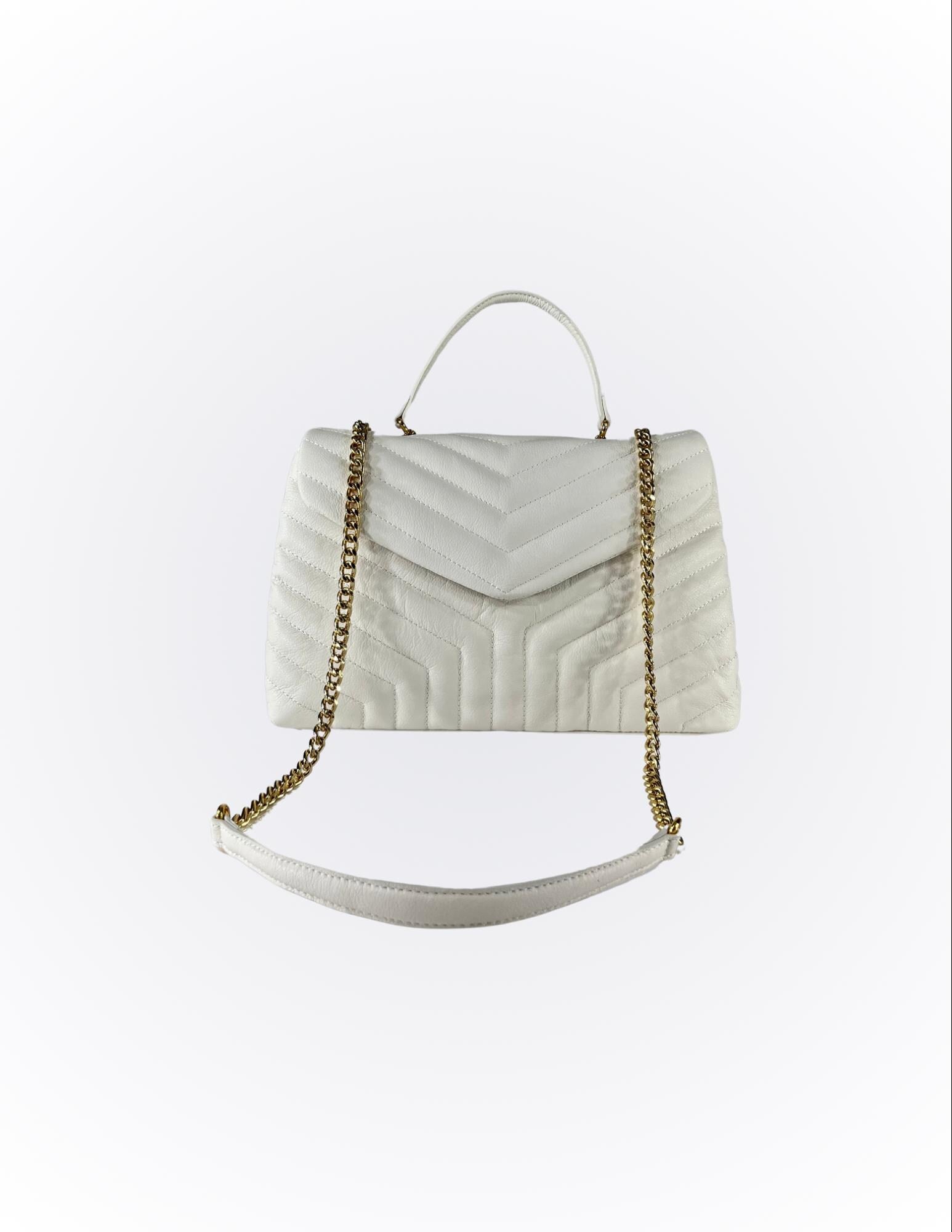 Off-White Elegant genuine Brazilian Leather handbag Vera - Katie Leather