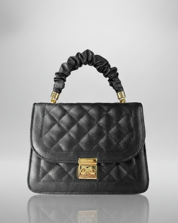 Brazilian Leather Shoulder Bag – Quilted Handbag, Antonella Style