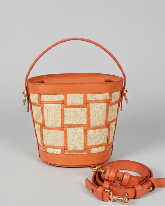 Brazilian Straw and Leather Malibu Bag, Elegant Summer Beach Purse