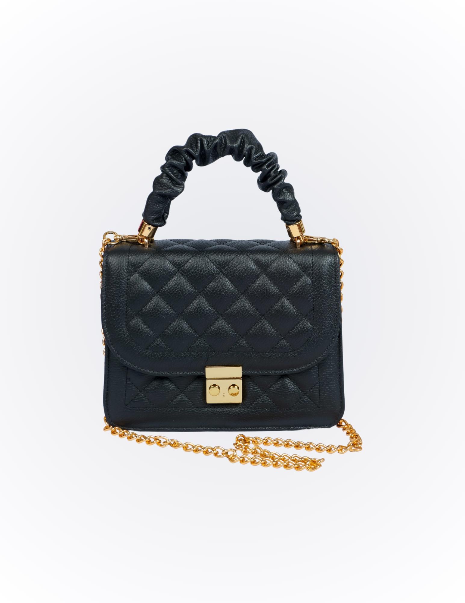 Antonella Brazilian Leather Handbag - Quilted Shoulder Bag