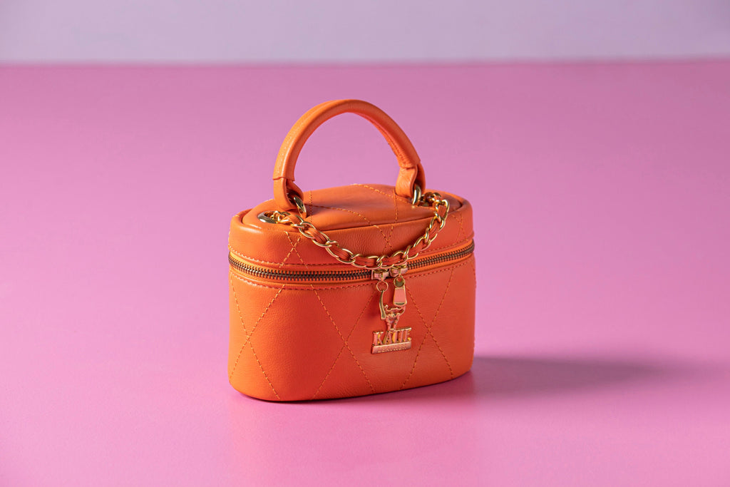 Brazilian Leather Mini Clutch – Quilted Designer Handbag