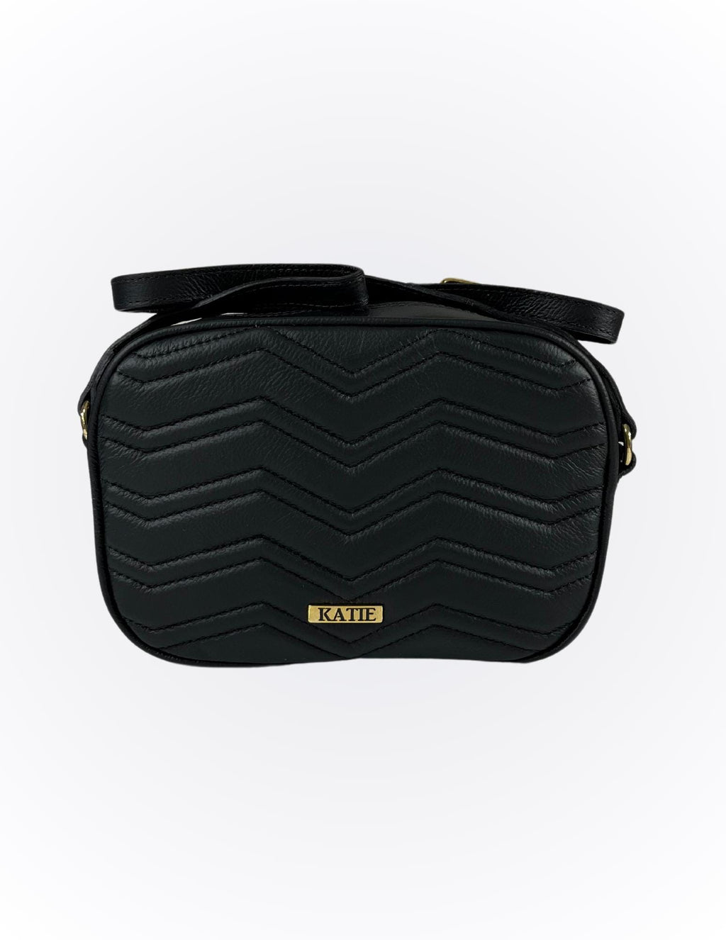 Black Clutch purse genuine Brazilian leather Bruna - Katie Leather