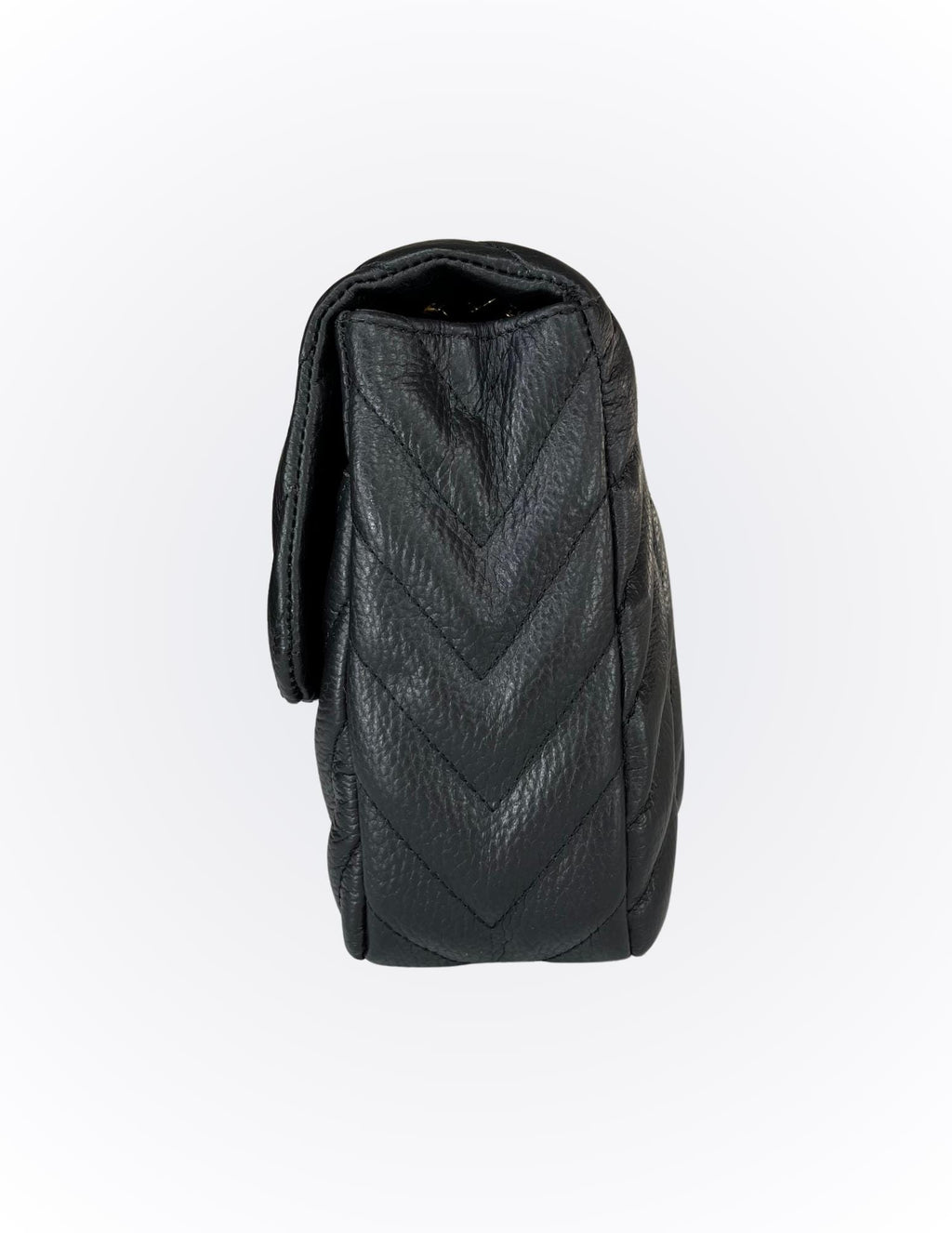 Luxury genuine Brazilian leather hand/shoulder purse Isabel black and gold - Katie Leather