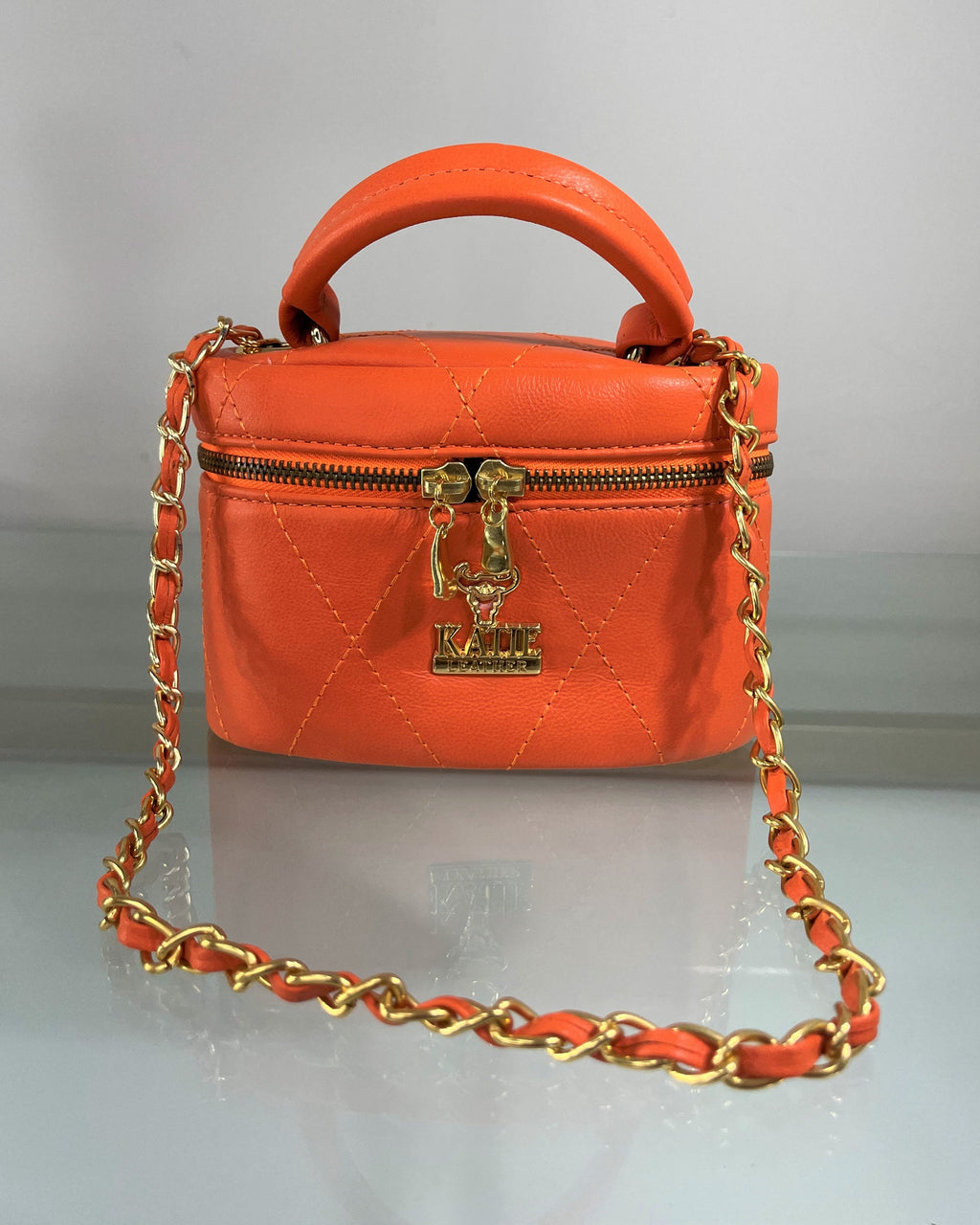 Brazilian Leather Mini Clutch – Quilted Designer Handbag