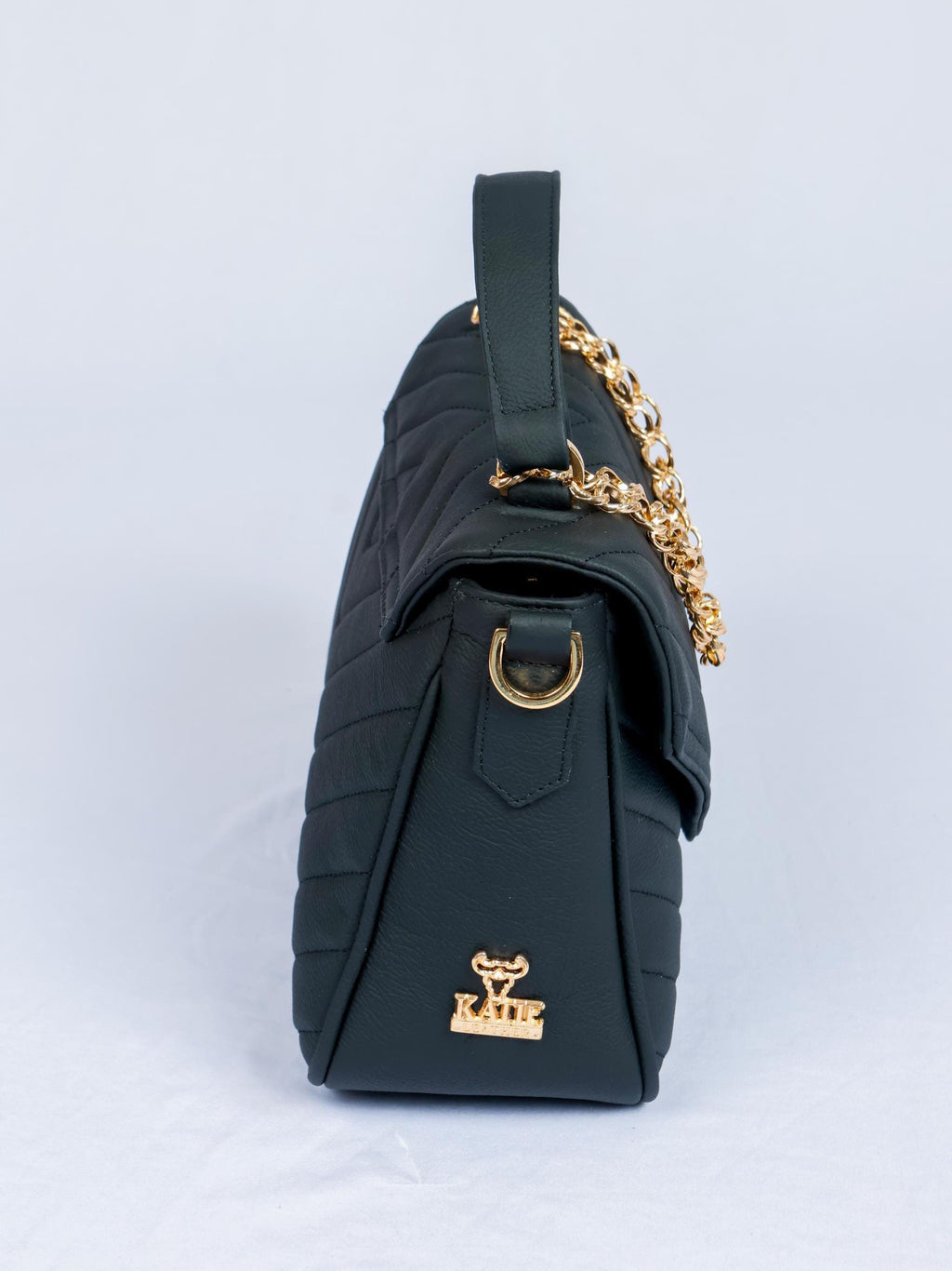 Luxury hand/tote bag Brazilian genuine leather Priscila black - Katie Leather