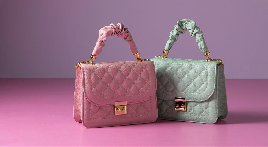 Brazilian Leather Shoulder Bag – Quilted Handbag, Antonella Style