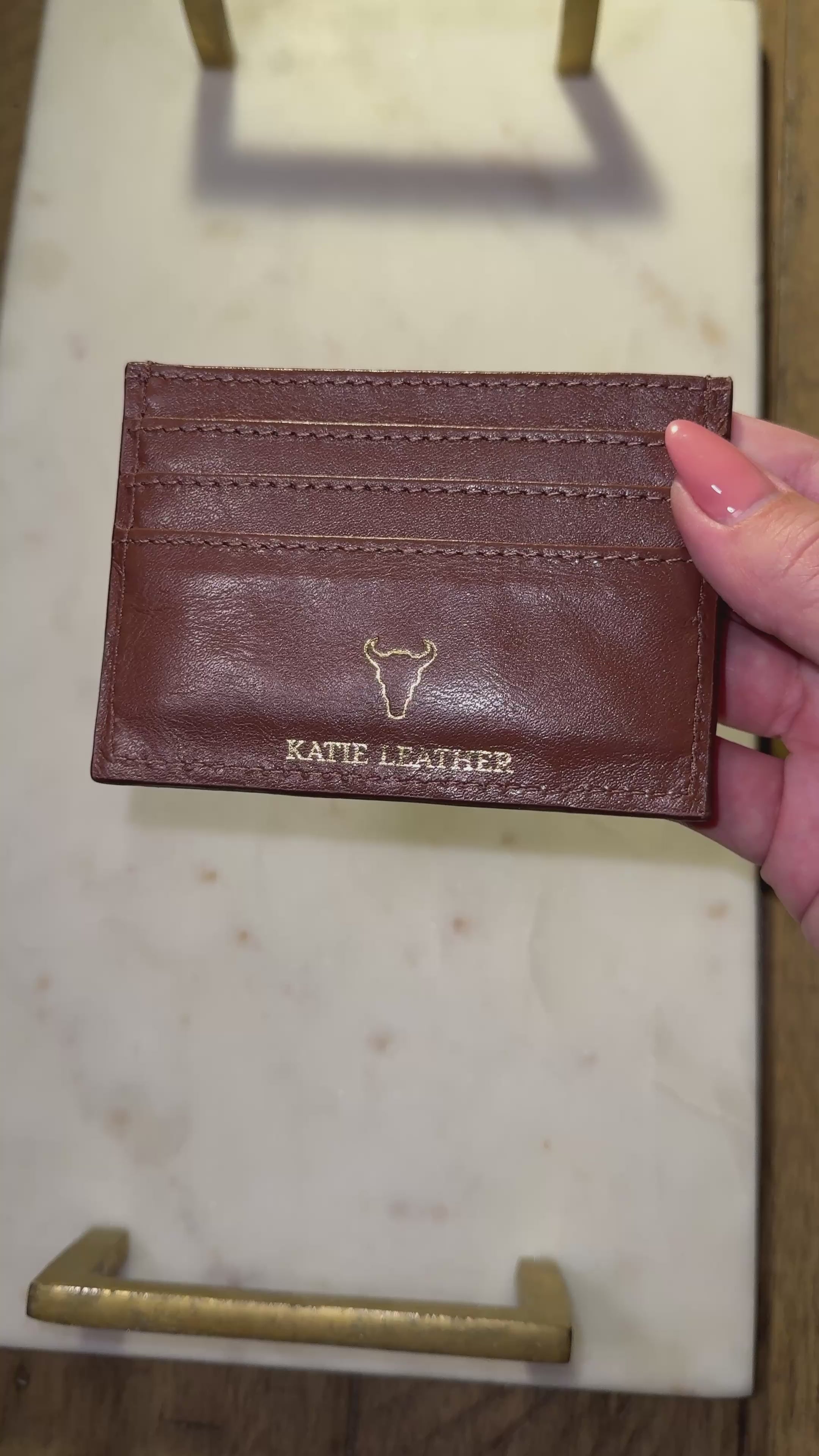 Pirarucu Leather Card Holder - Brown